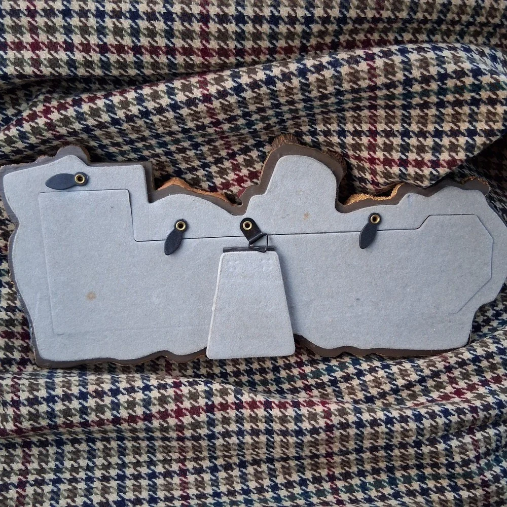 Vtg 90s Teddy Bear Multi Photo Frame Resin Rustic Cottagecore Butter Mom